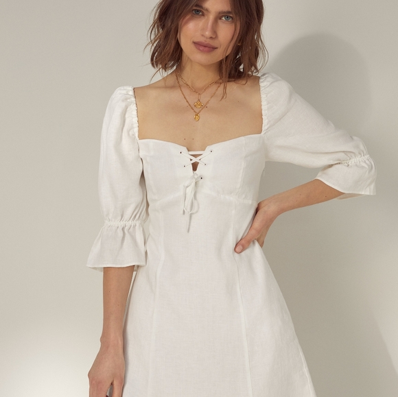 Aritzia Wilfred Stanza Dress || Orange Pink - Picture 3 of 5